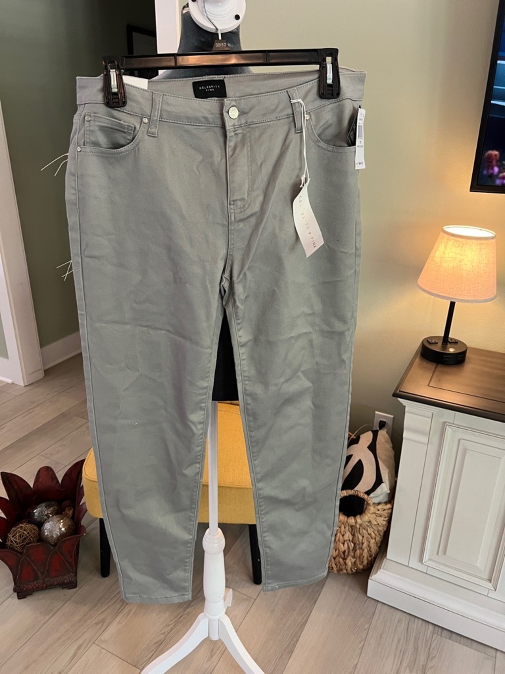 Celebrity Pink Olive Green Straight-Leg Jeans